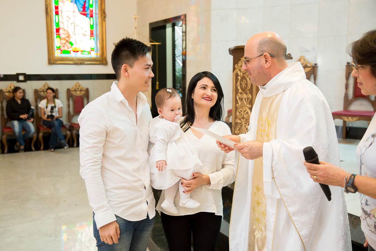 batizado da pequena Yanne foi realizado em na Igreja Nossa Senhora de Fatima