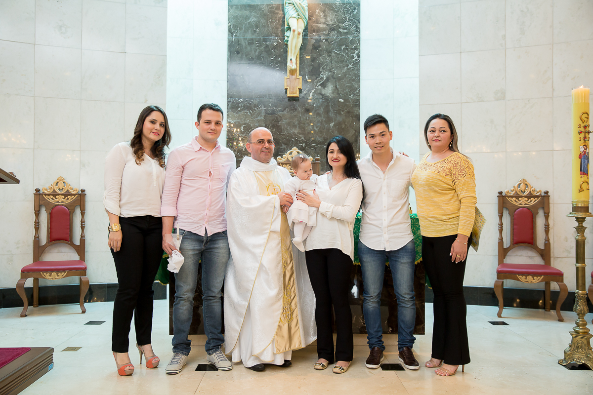 batizado da pequena Yanne foi realizado em na Igreja Nossa Senhora de Fatima