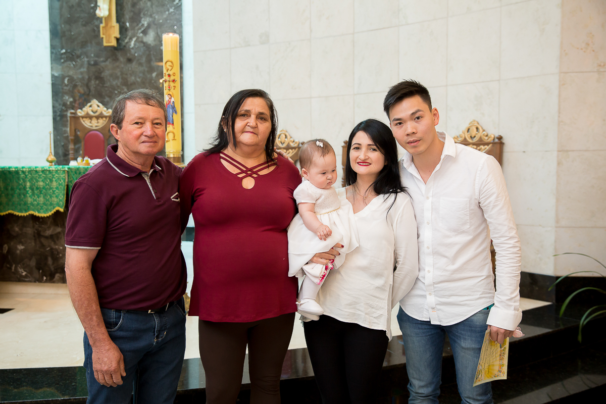 batizado da pequena Yanne foi realizado em na Igreja Nossa Senhora de Fatima