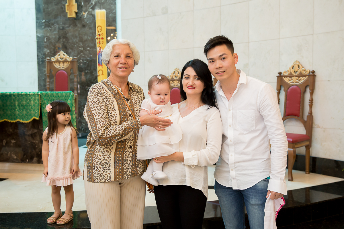 batizado da pequena Yanne foi realizado em na Igreja Nossa Senhora de Fatima