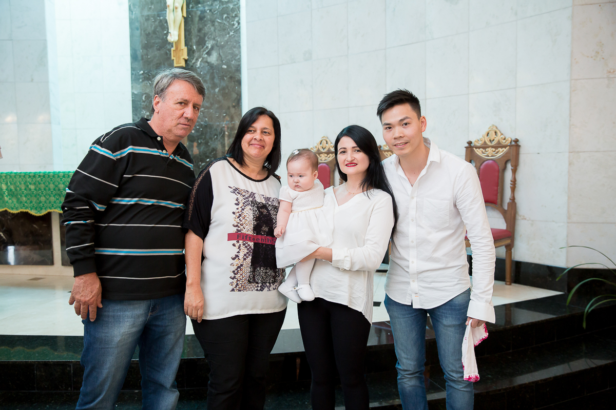 batizado da pequena Yanne foi realizado em na Igreja Nossa Senhora de Fatima
