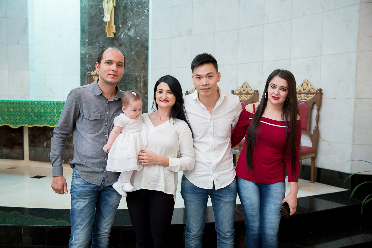 batizado da pequena Yanne foi realizado em na Igreja Nossa Senhora de Fatima