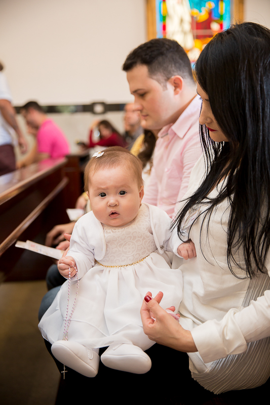 batizado da pequena Yanne foi realizado em na Igreja Nossa Senhora de Fatima
