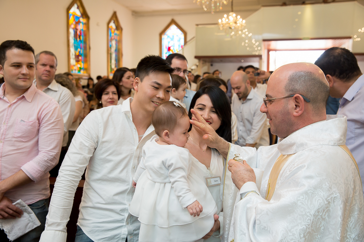 batizado da pequena Yanne foi realizado em na Igreja Nossa Senhora de Fatima