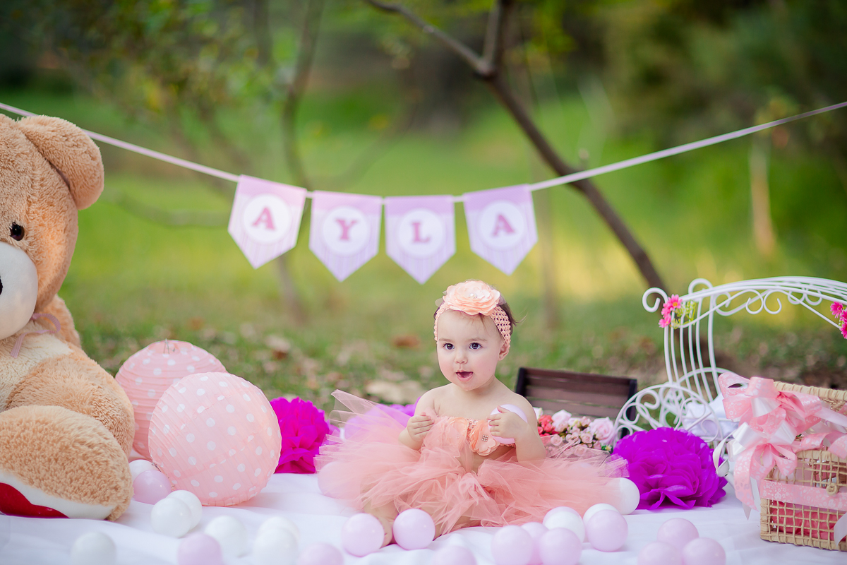 A princesinha Ayla completou seu primeiro aninho.  Então nada melhor que o ensaio Smash the Cake para comemorar.