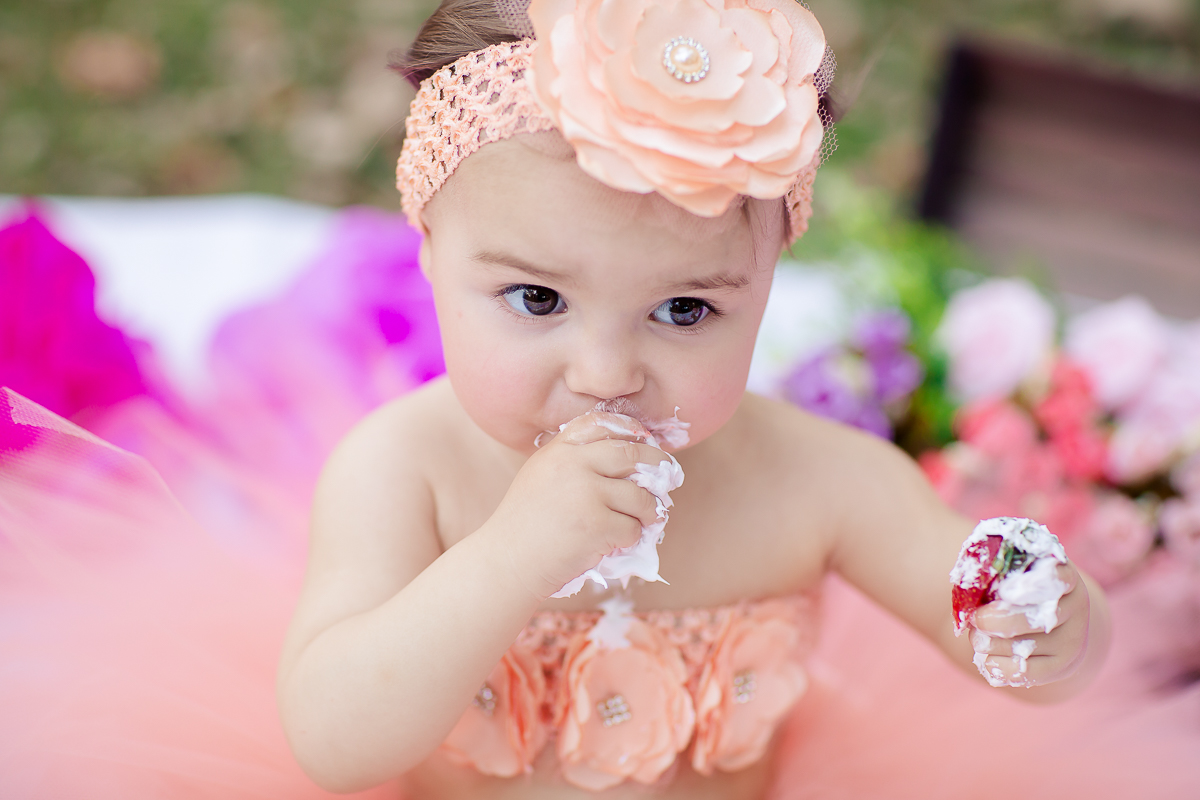 A princesinha Ayla completou seu primeiro aninho.  Então nada melhor que o ensaio Smash the Cake para comemorar.