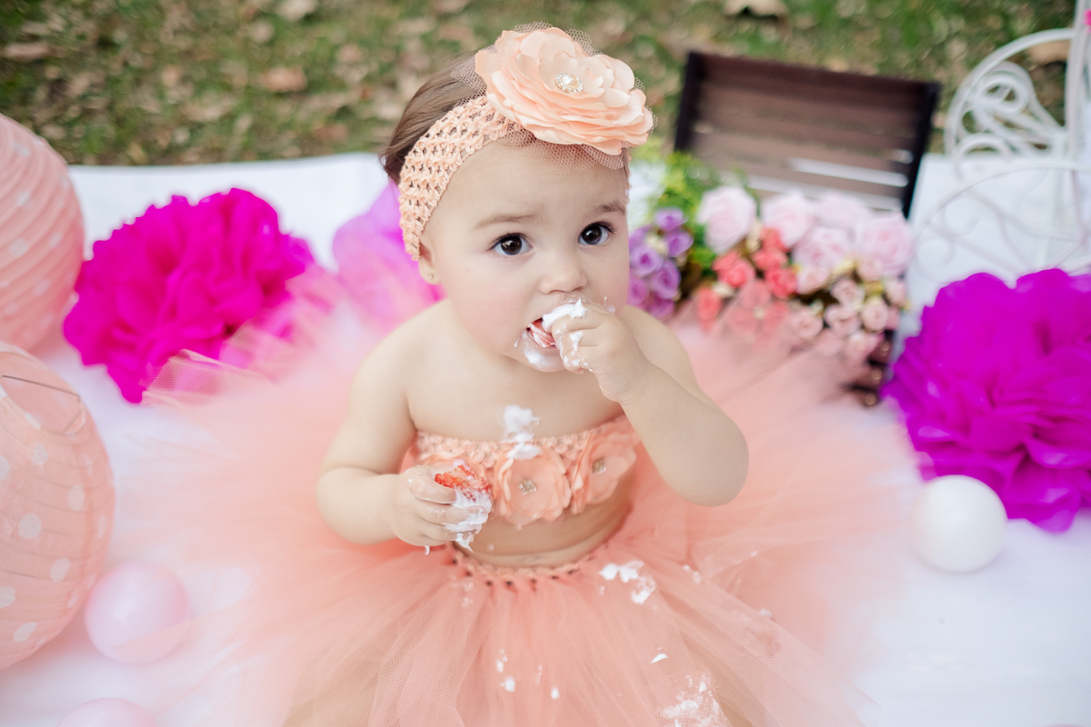 A princesinha Ayla completou seu primeiro aninho.  Então nada melhor que o ensaio Smash the Cake para comemorar.