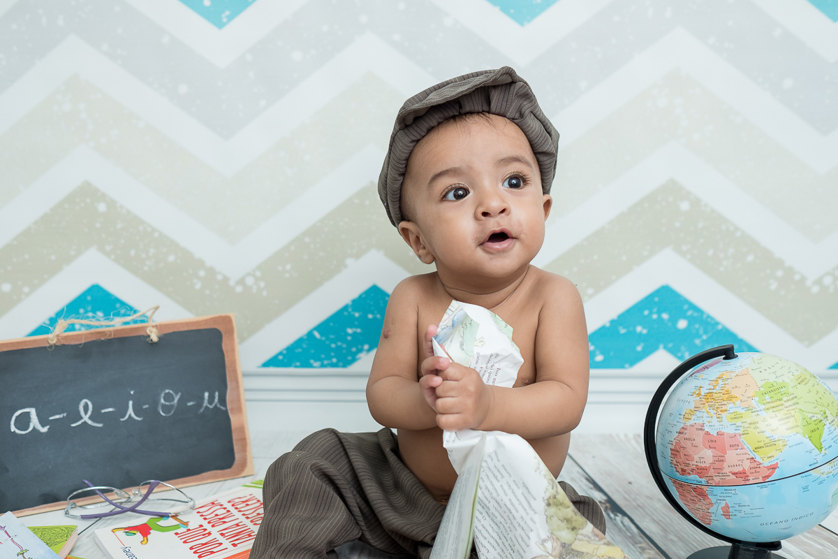 Já fotografamos essa fofura em sua sessão newborn e agora voltou em nosso estúdio para sua sessão de 9 meses..

como passou rápido Thomas está muito esperto, não queria desgrudar da mamãe....mas assim mesmo conseguimos fotos lindas