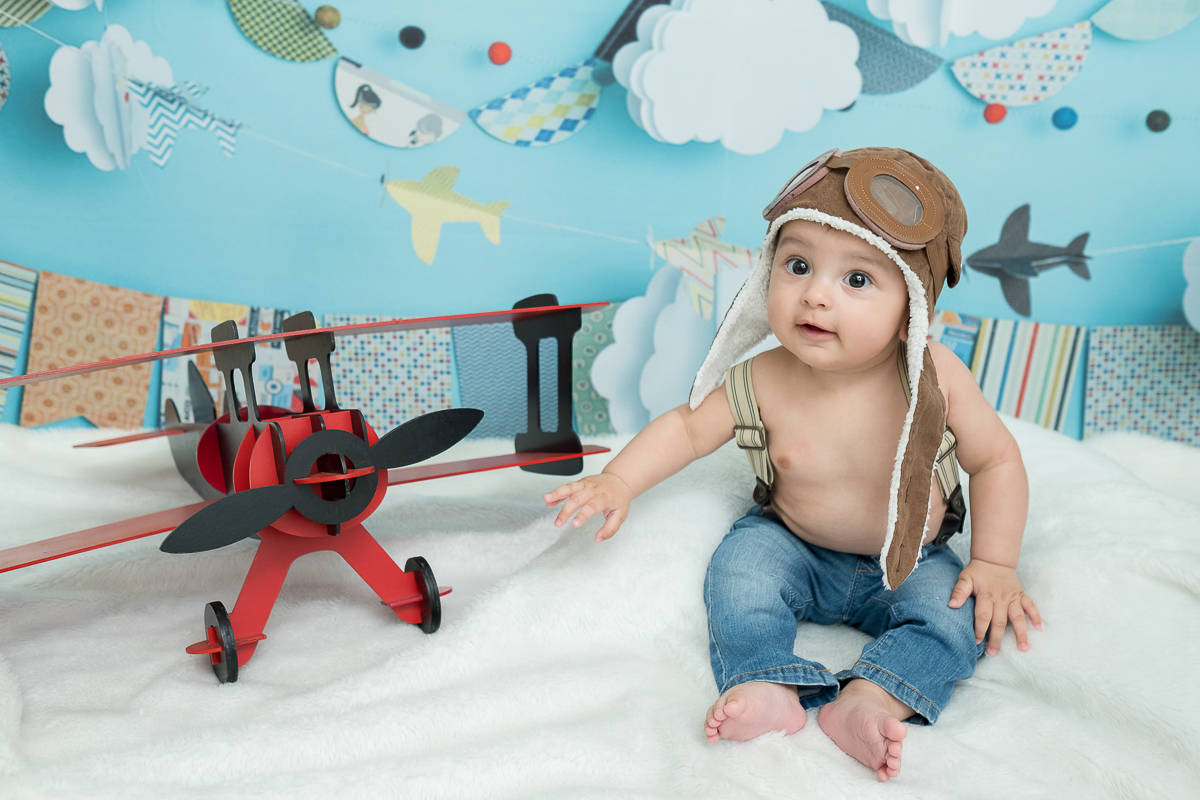 Murilo, muito fofo em sua sessão de acompanhamento de 6 meses, fez muita graça paras as fotos, caprichou nos risinhos e no charme. 
