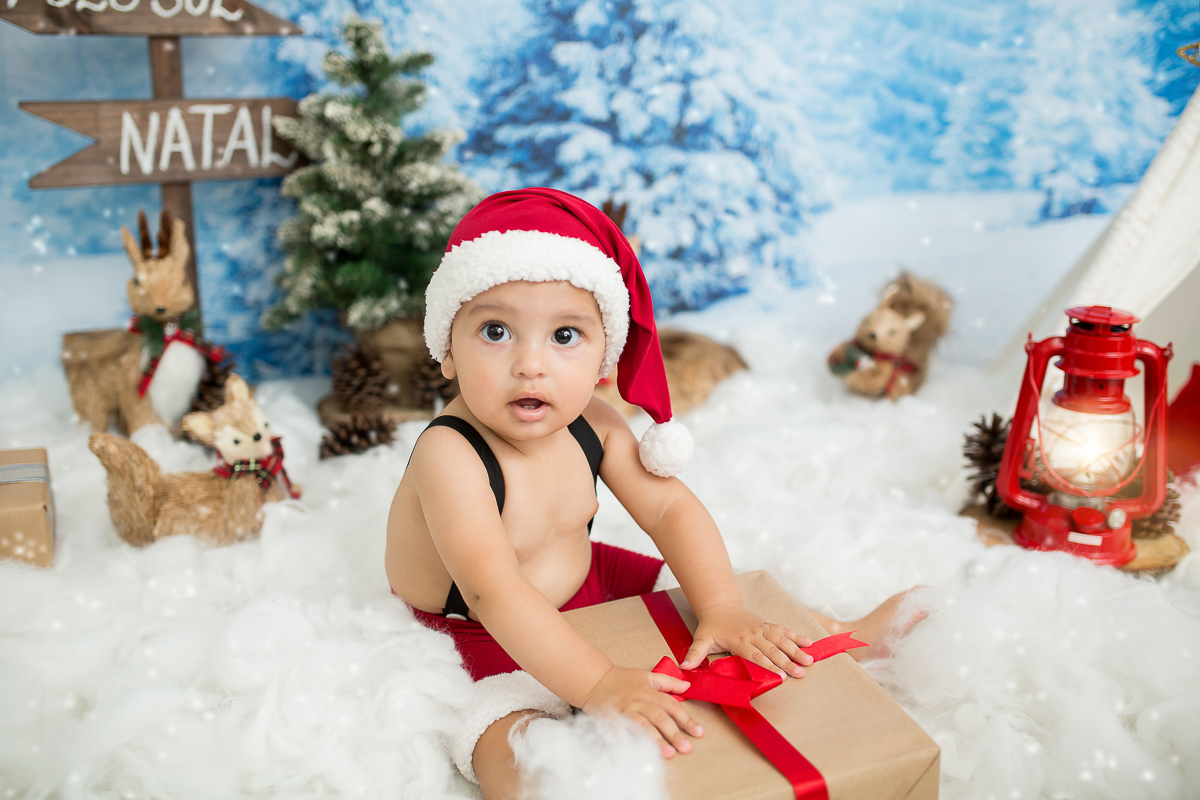 Ensaio 9 meses Murilo em clima de natal com a Família e muitos e Sorrisos.