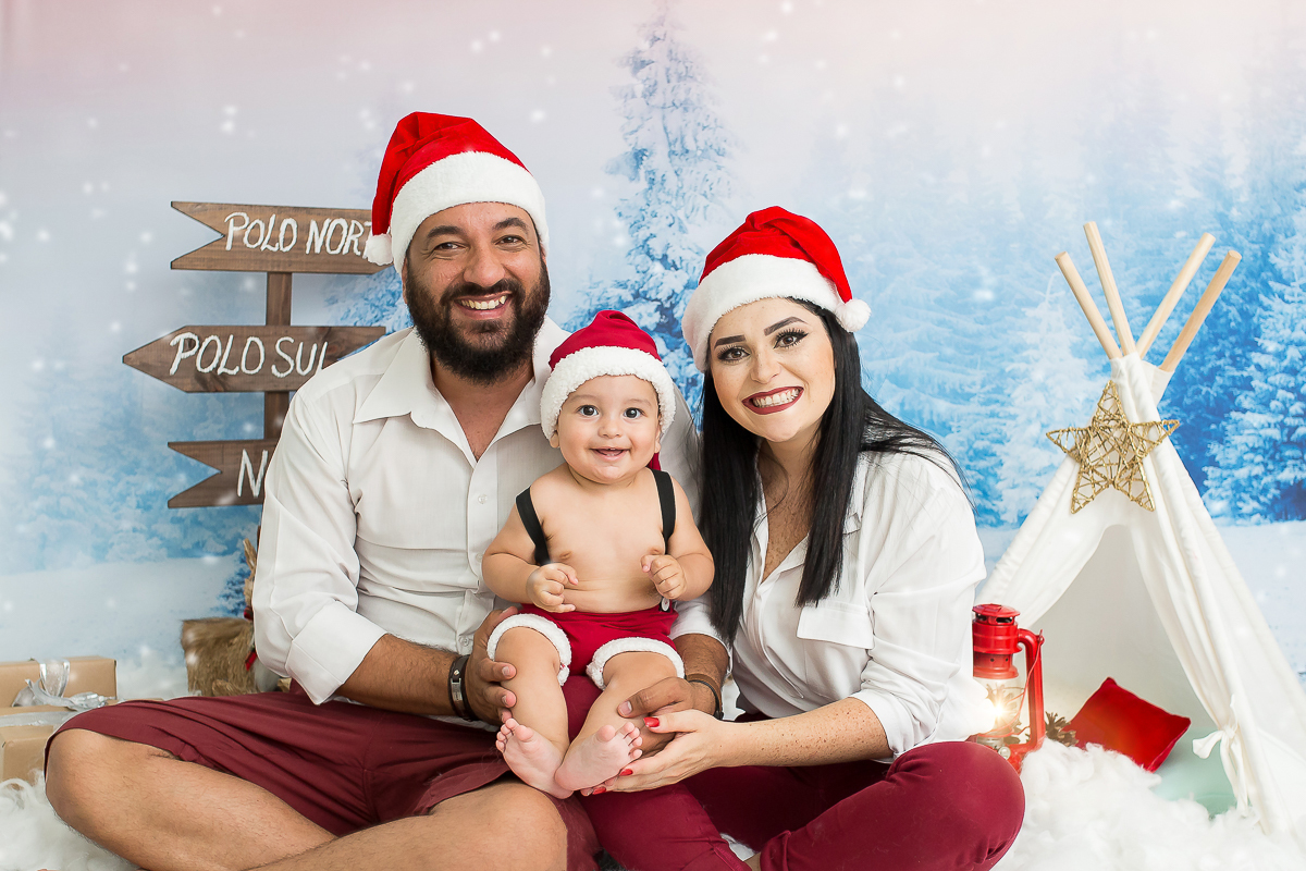 Ensaio 9 meses Murilo em clima de natal com a Família e muitos e Sorrisos.