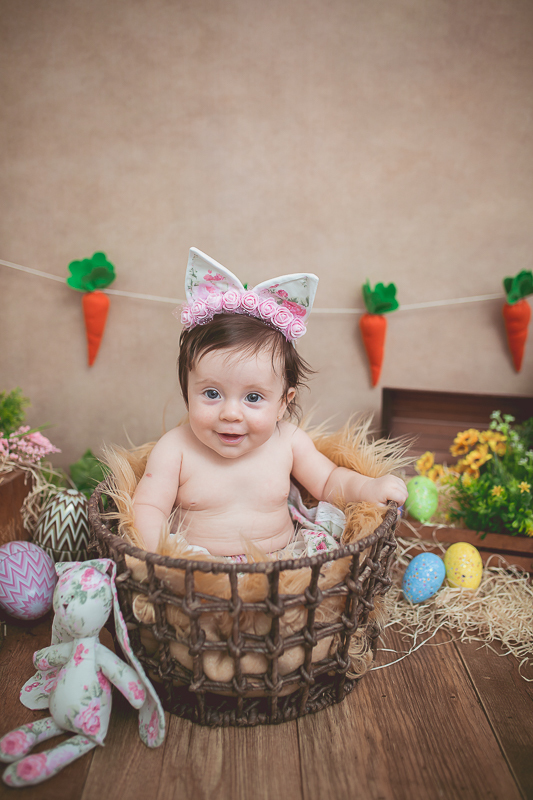 Rafaela completou 4 meses e para comemorar teve sua sessão de fotos com o tema da Páscoa!!

Ela ficou uma fofura de coelhinha <3 