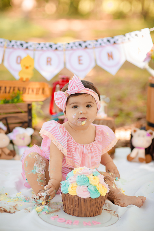 Pensem em uma bebê delicia... Essa é a Lorena!!  A Fazendinha da Lorena ficou uma fofura!!!

Ah essas crianças nos encantam, Lorena distribuiu vários sorrisos e nos deixou encantados na sua sessão de smash the cake!!