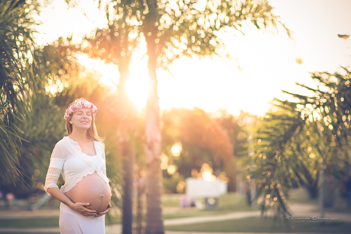Luz natural perfeita na foto da gestante