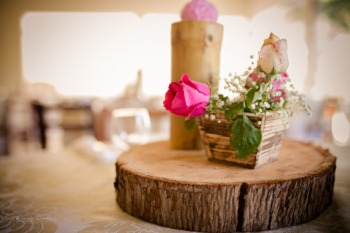 detalhes da decoração das mesas