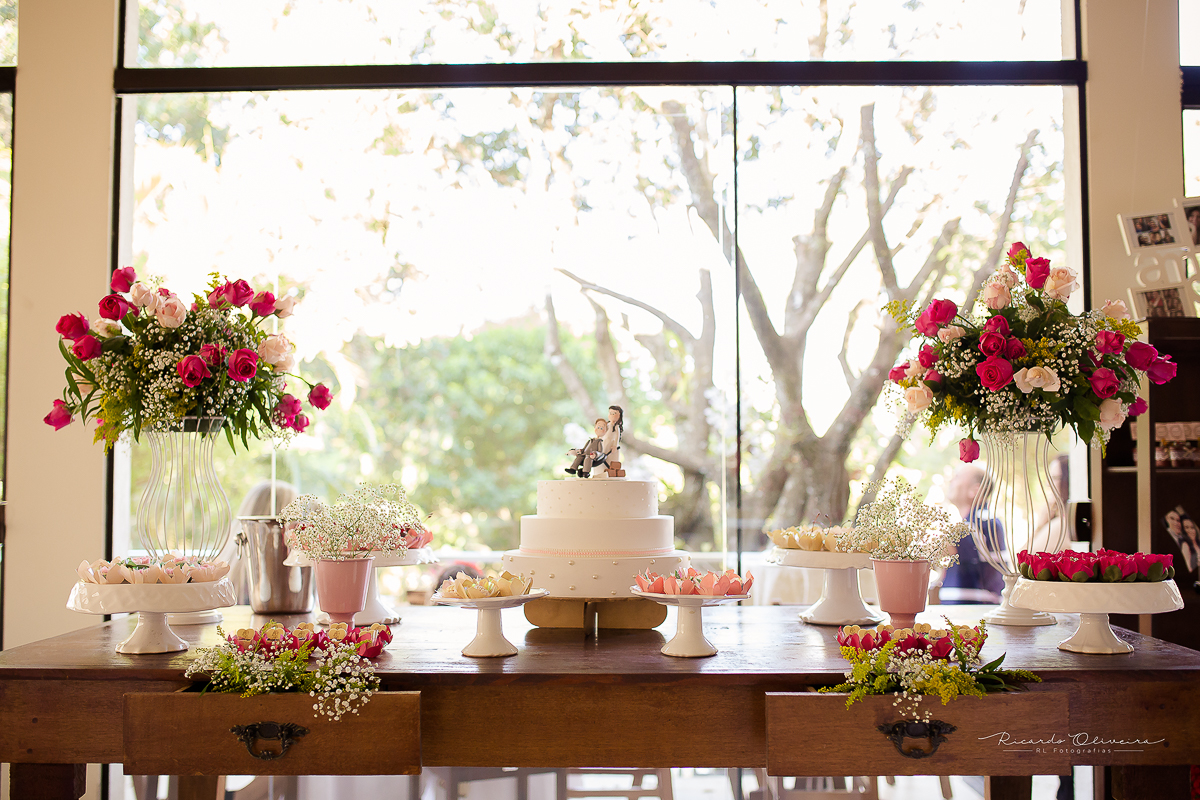 Decoração da mesa do bolo