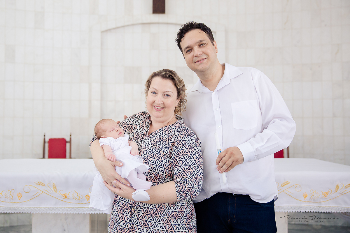 Felicidade dos padrinhos com a Clarinha