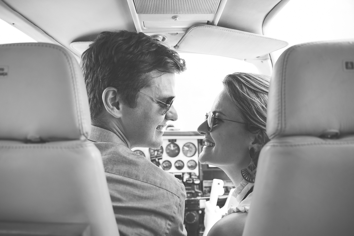 Ensaio dentro do avião