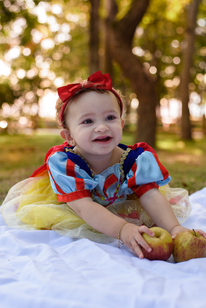 ensaio infantil, sessão fotográfica externa com a princesa Sofia. Smash the fruit com muita diversão e alegria. Fotos feitas em Vitória.