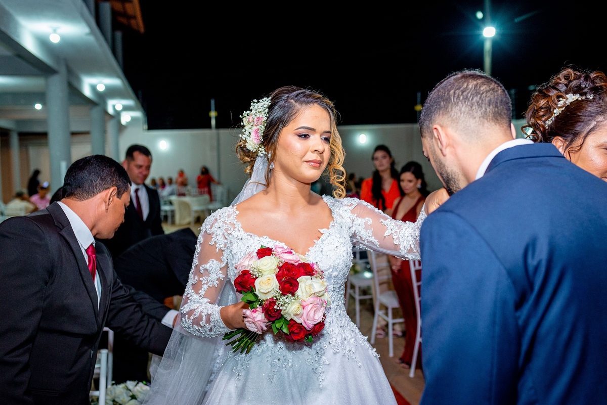 casamento ao ar livre noturno