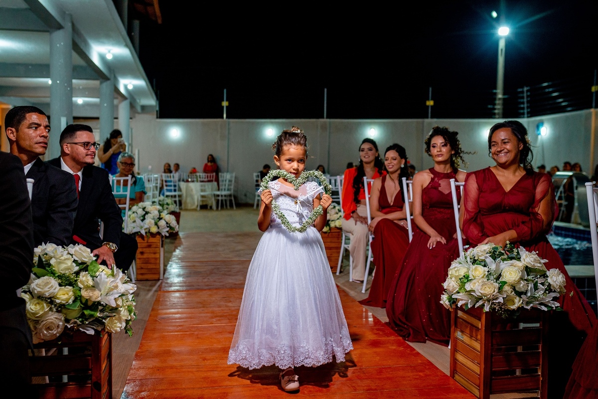 casamento ao ar livre noturno