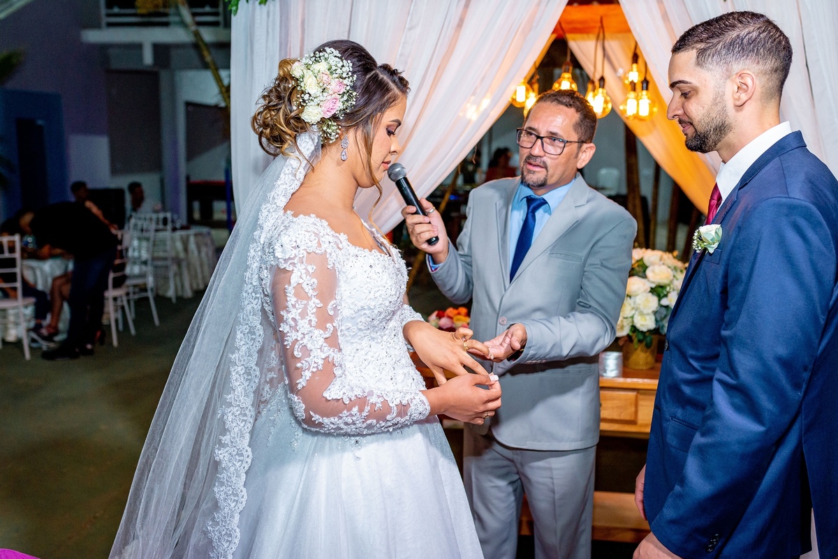 casamento ao ar livre noturno