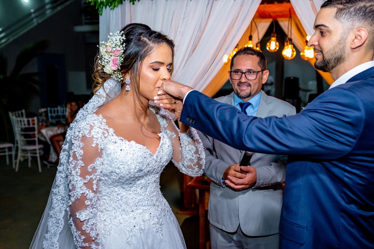 casamento ao ar livre noturno