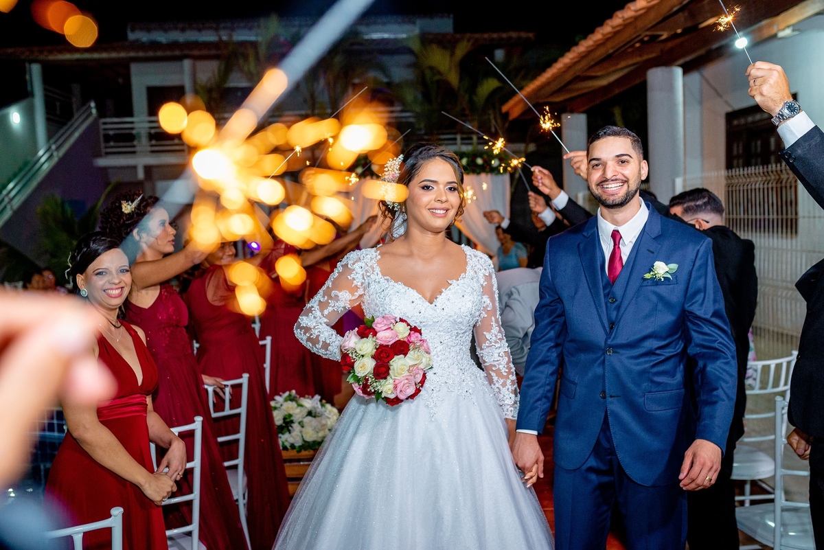 casamento ao ar livre noturno