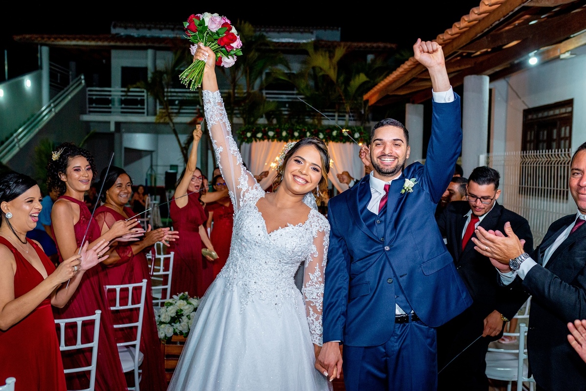 casamento ao ar livre noturno