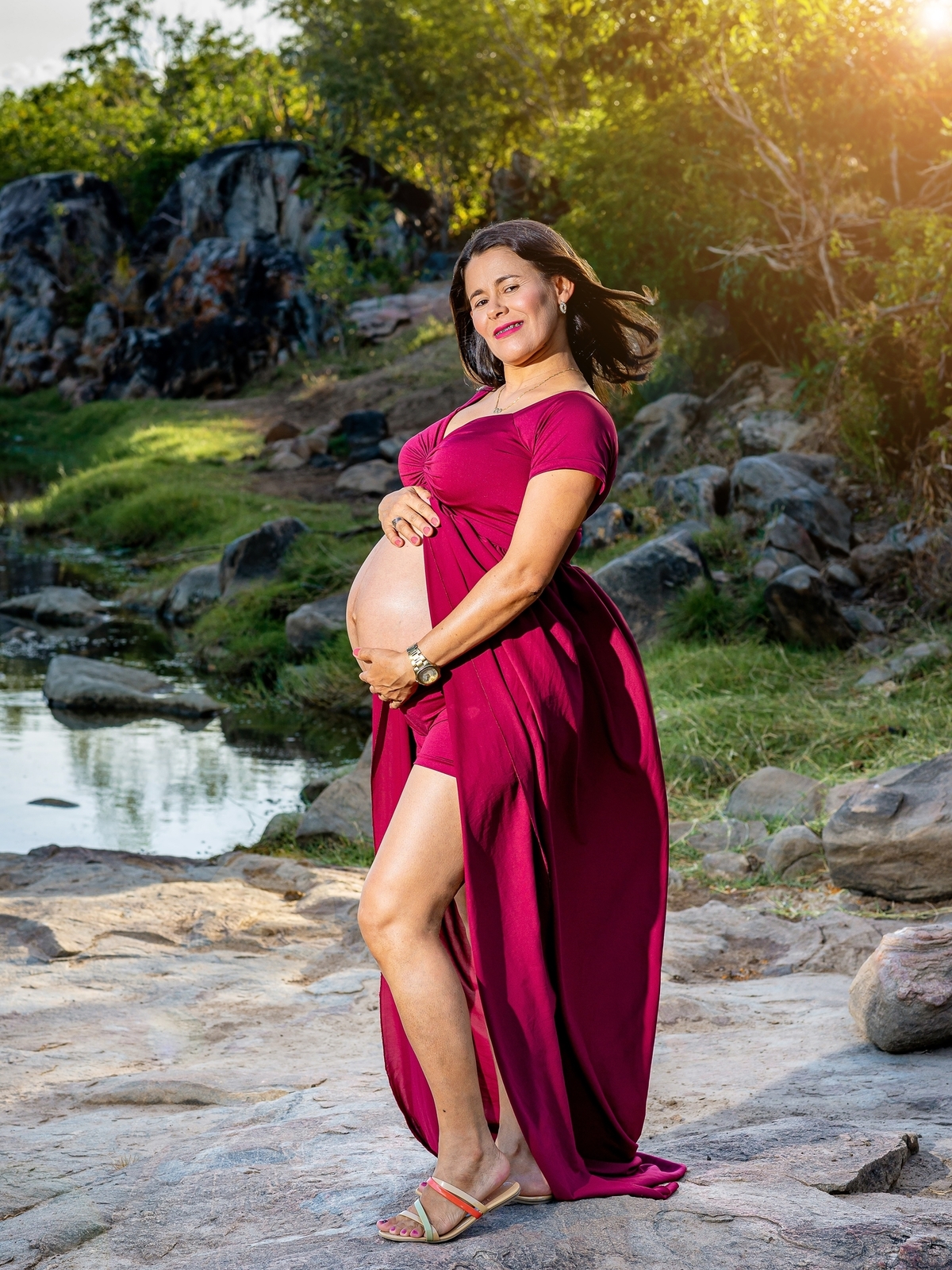 Ensaio fotográfico gestante em externa, fotos em rio, fotos lindas, gestação, fotos de gestante
