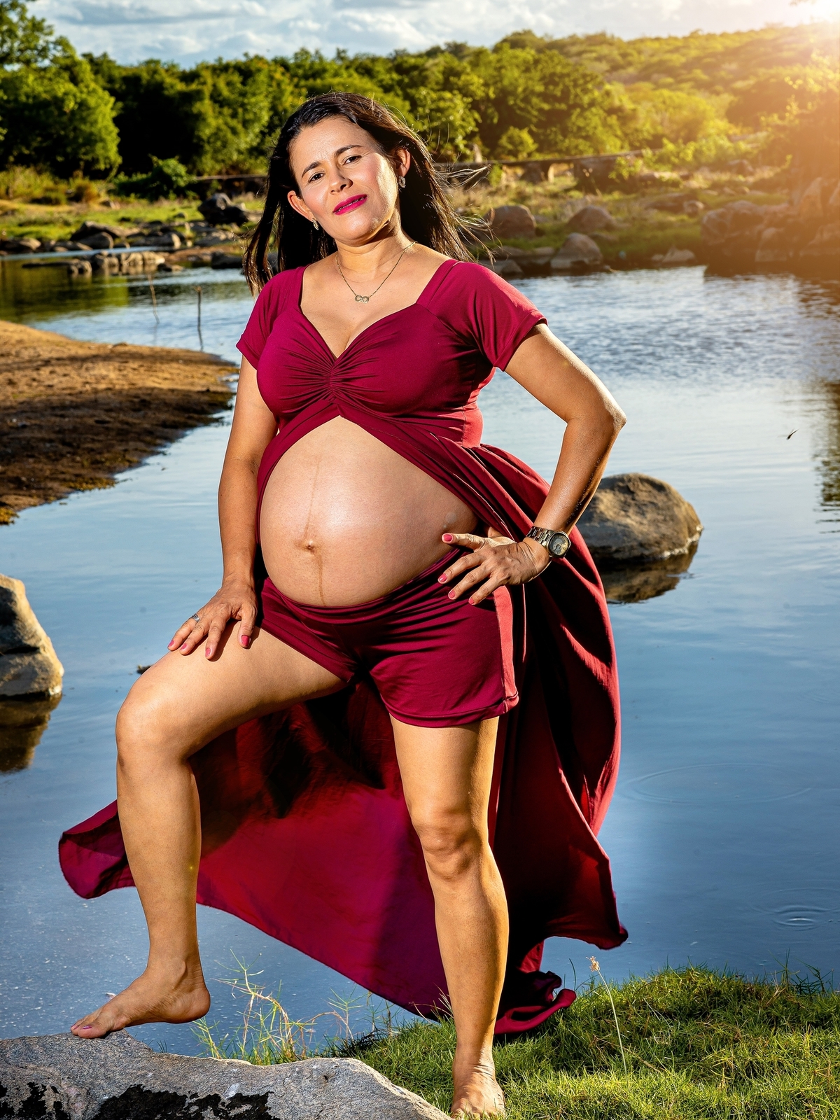 Ensaio fotográfico gestante em externa, fotos em rio, fotos lindas, gestação, fotos de gestante