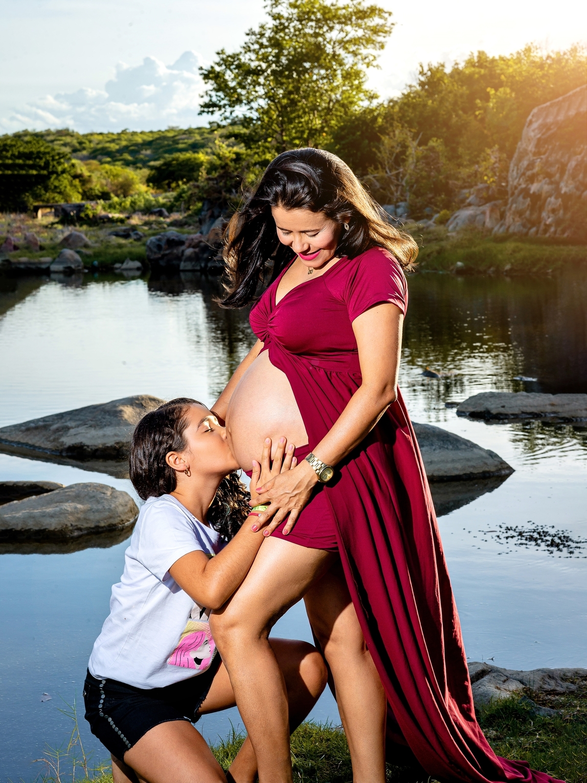 Ensaio fotográfico gestante em externa, fotos em rio, fotos lindas, gestação, fotos de gestante
