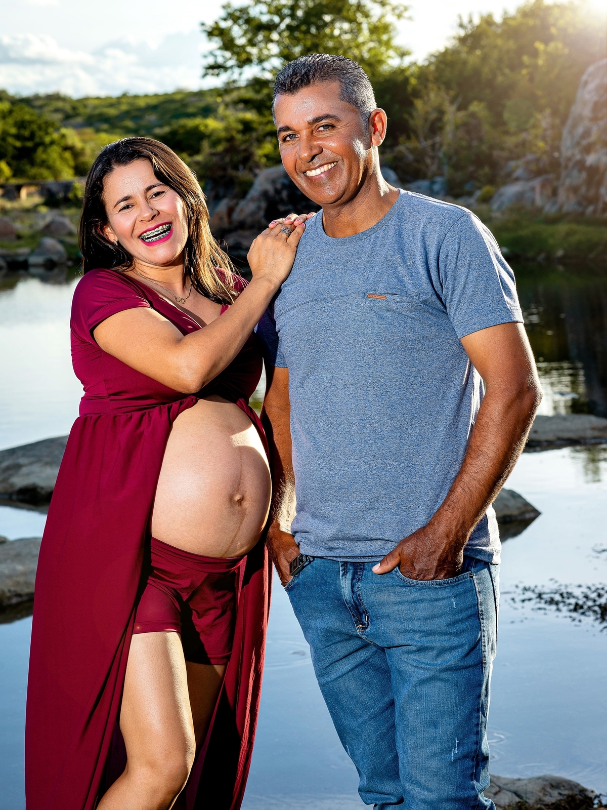 Ensaio fotográfico gestante em externa, fotos em rio, fotos lindas, gestação, fotos de gestante