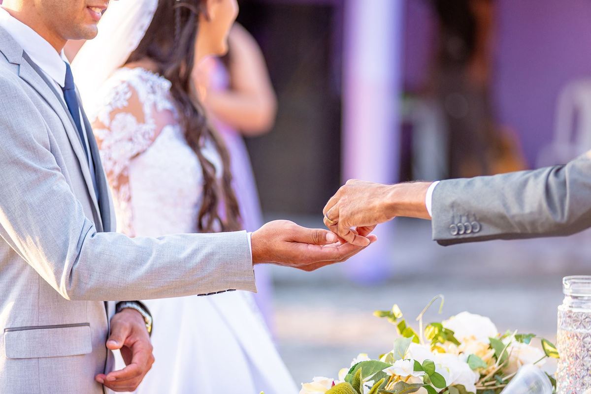 casamento no por do sol