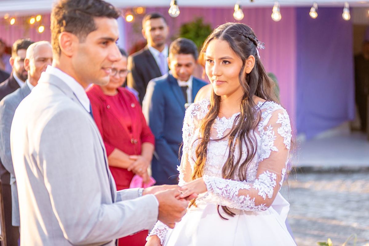 casamento no por do sol