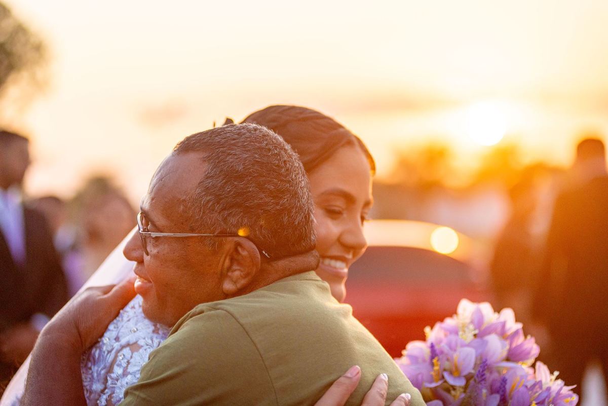 casamento no por do sol