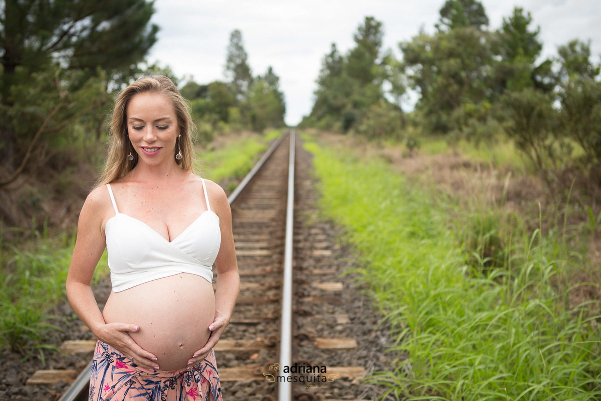Gestante na ferrovia de trem, Adriana Mesquita
