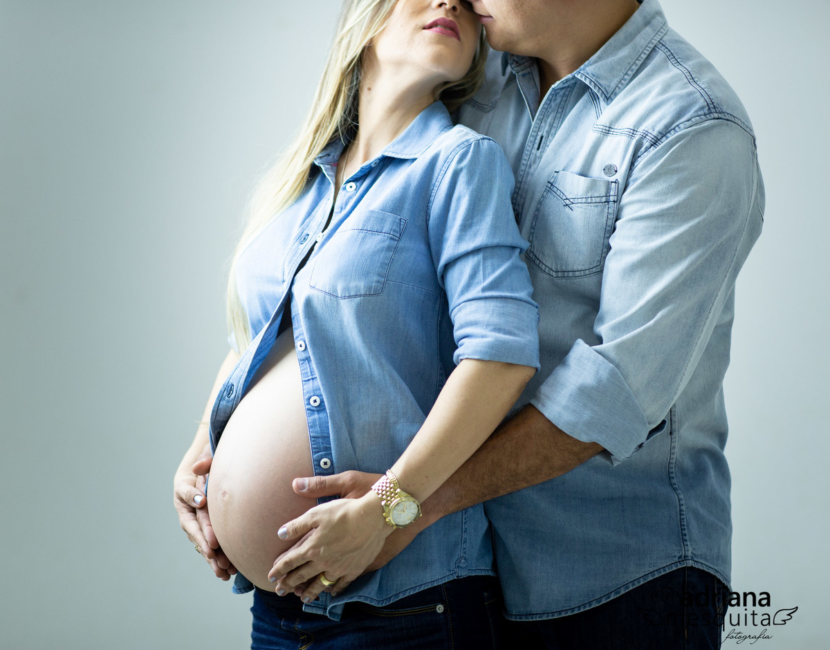 ensaio gestante com roupa jeans