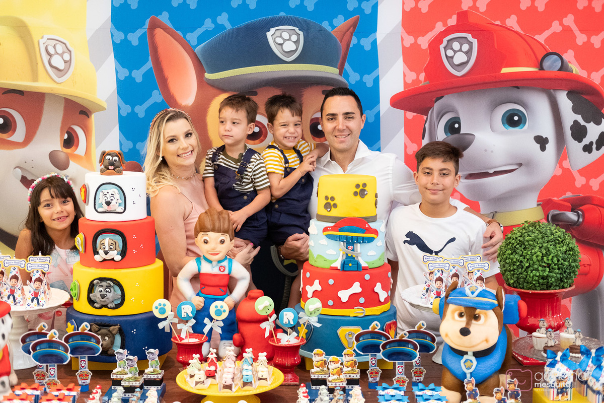 aniversário infantil bala e balão raul e rodrigo patrulha canina adriana mesquita