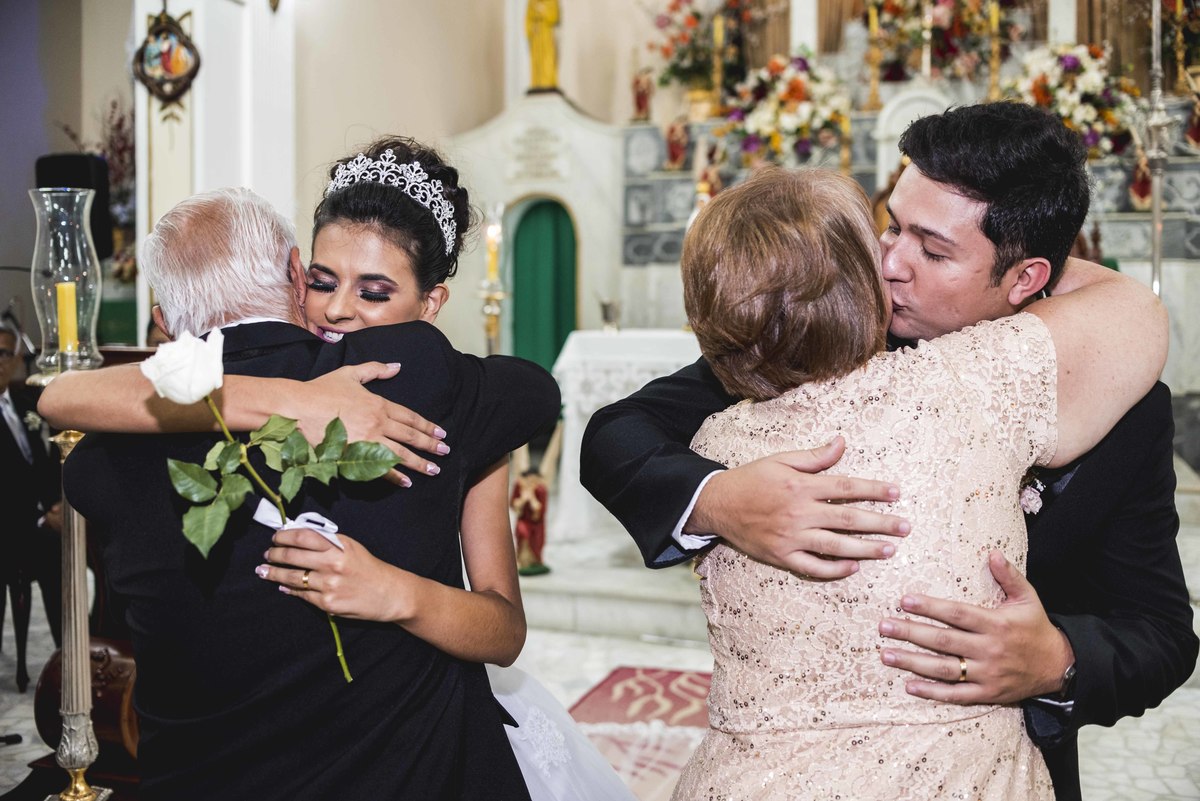 Cumprimentos dos pais do noivo