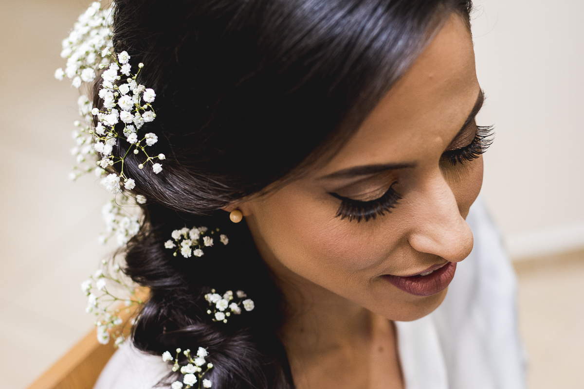 Penteado com flor Noiva