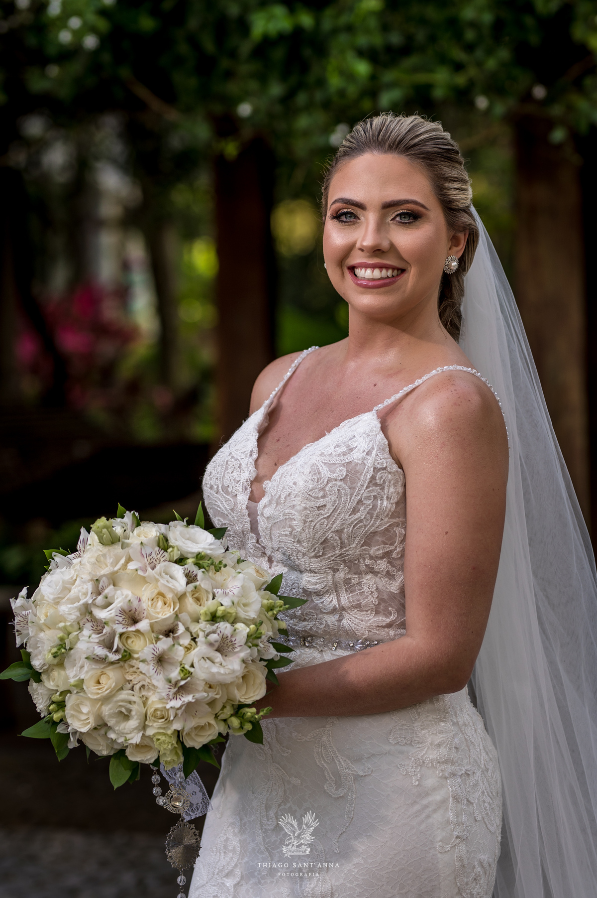 Making of da noiva véu vestido buquê 