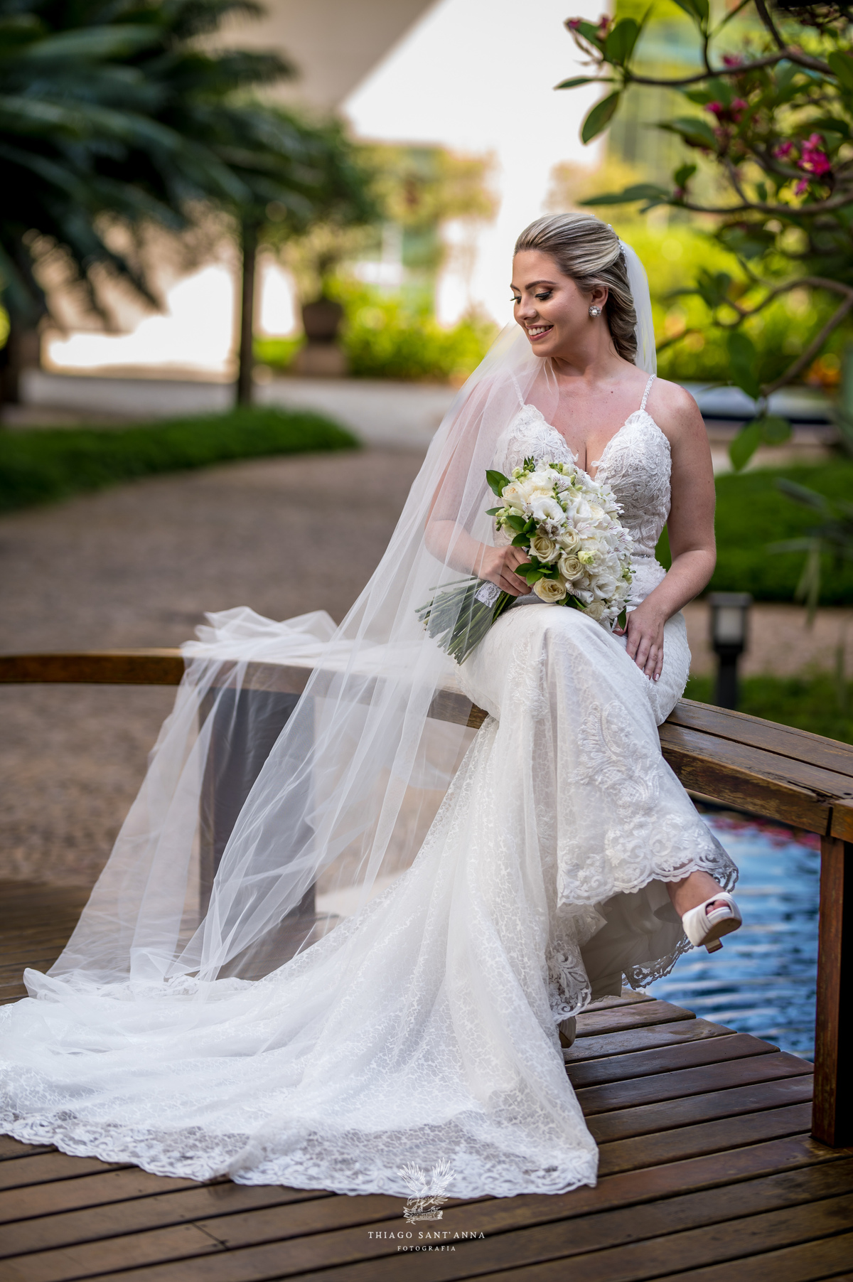 Making of da noiva véu vestido buquê 