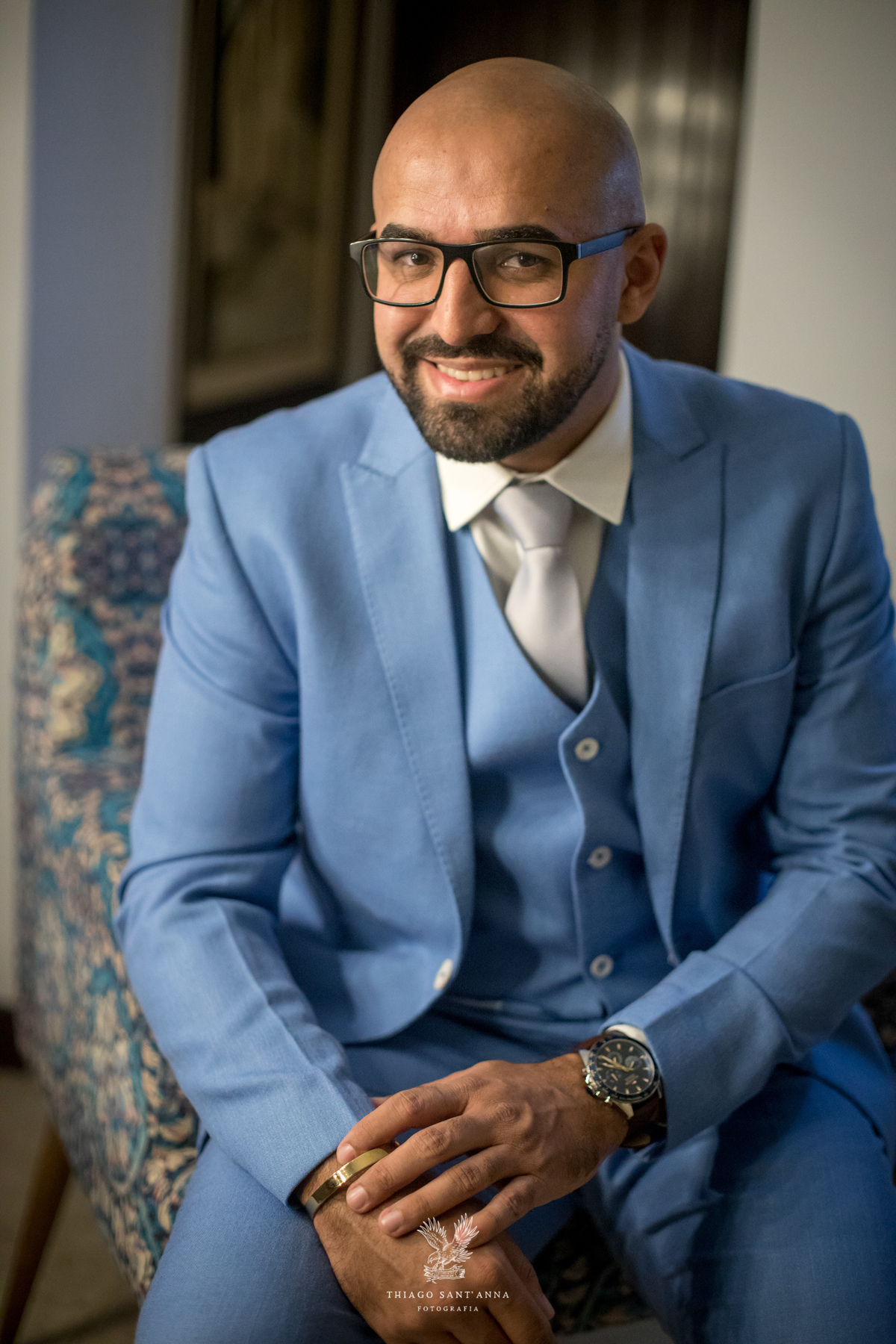 Making of do noivo terno azul gravata prateada