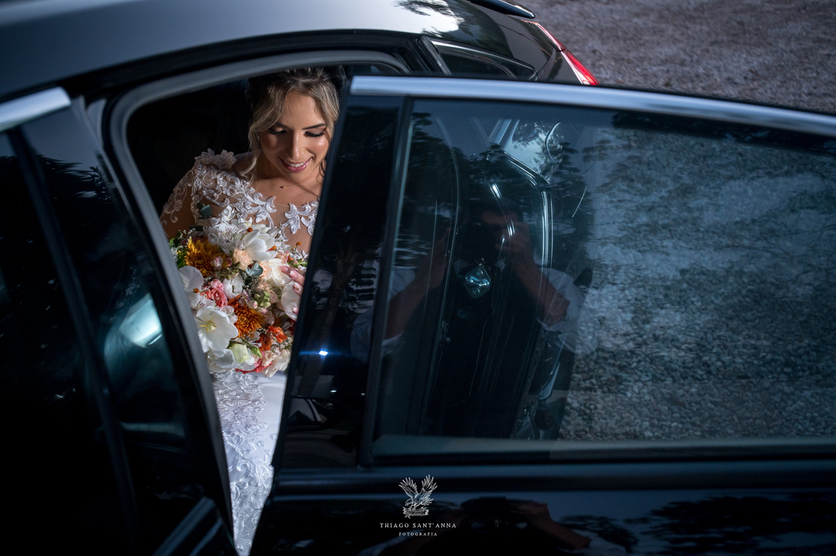 Chegada da noiva na cerimônia 