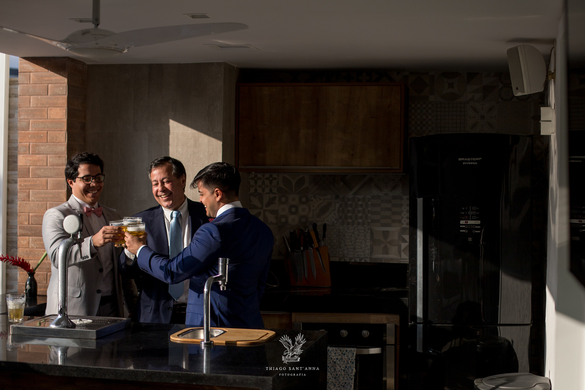 Making of do noivo familiares área de lazer chopp 