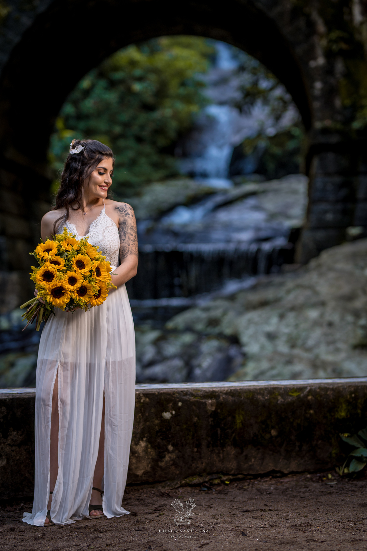 Ensaio pré wedding ambiente externo cachoeira floresta da tijuca