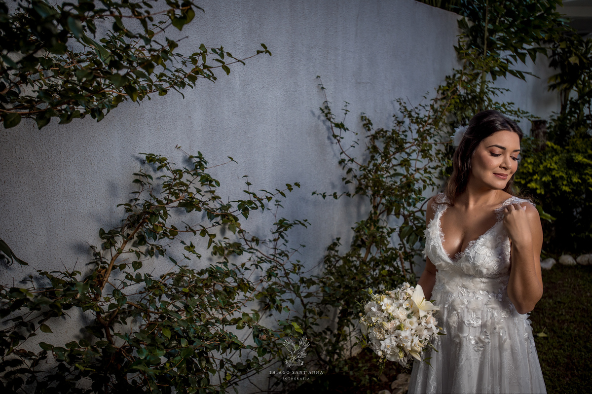 Making of da noiva vestido buquê  por do sol