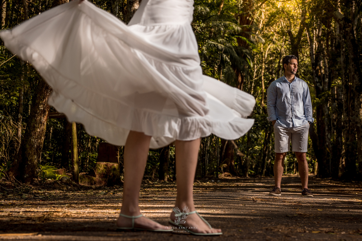 Ensaio pré wedding ambiente externo floresta da tijuca cachoeira vegetação