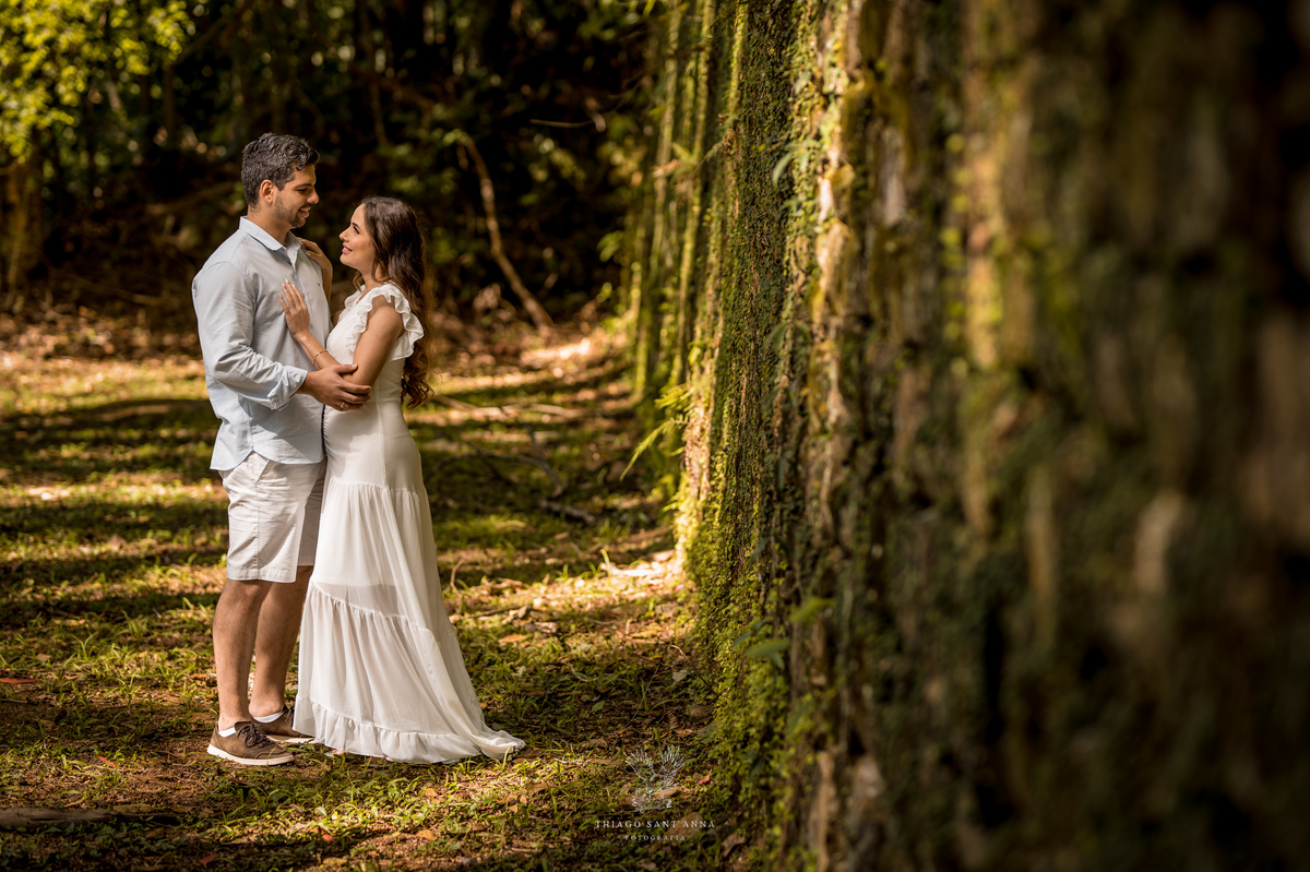 Ensaio pré wedding ambiente externo floresta da tijuca cachoeira vegetação
